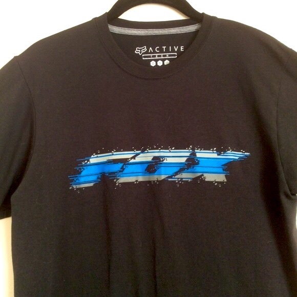 Fox Active Tech Reflective Logo Black Motocross Racing Biking T-Shirt Sz S - Picture 3 of 6